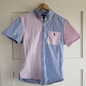 Ralph Lauren Preppy Men's Dual-Tone Striped Shirt RL Untucked Fit Size Medium